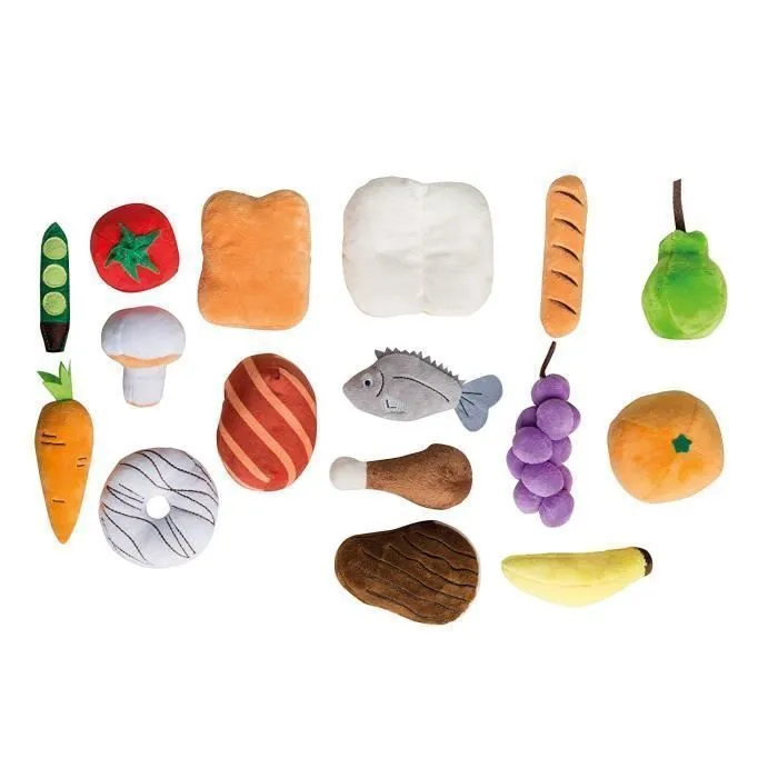 ROBA Jouets Fruits et Légumes pour Marchande et Cuisine Enfant + 4 Paniers en Bois-1