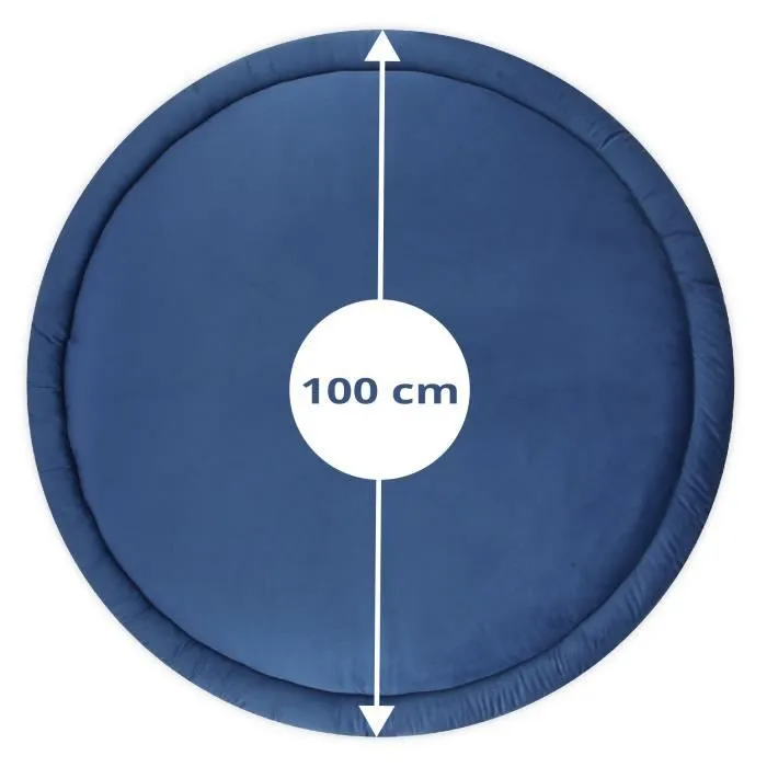 Coussin de sol enfants à volants 100 cm - matelas de sol coin cosy chambre d'enfant rond rampant couverture pour bébé Arc-en-ciel-2