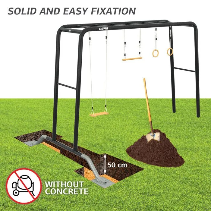 Aire de Jeux - BERG - Playbase 3 en 1 - Balançoire de nid - Extérieur - Noir-5