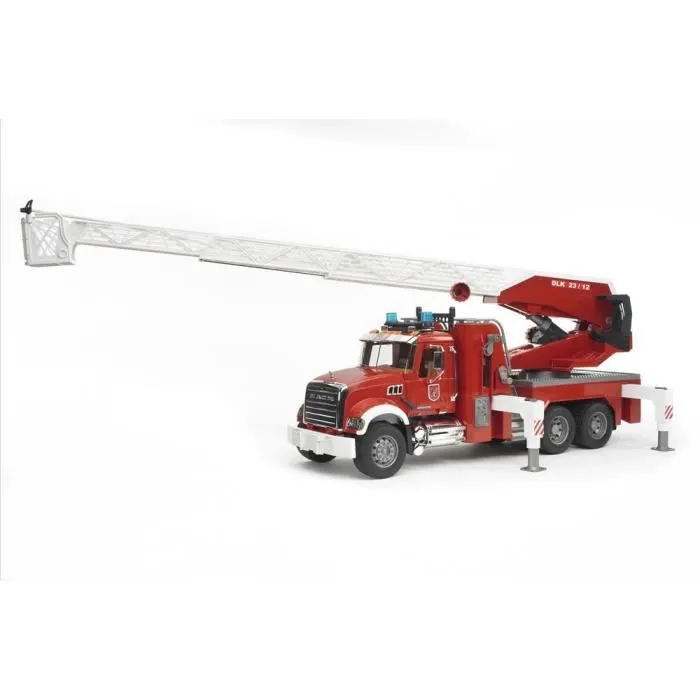 Camion Pompier MACK Granit avec Echelle et Pompe à Eau - BRUDER - Echelle 1:16 - Pour Garçon de 3 ans et plus-1
