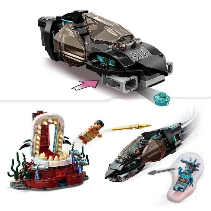 LEGO Marvel 76213 La Salle du Trône du Roi Namor, Jouet Sous-Marin, Figurines Black Panther-3
