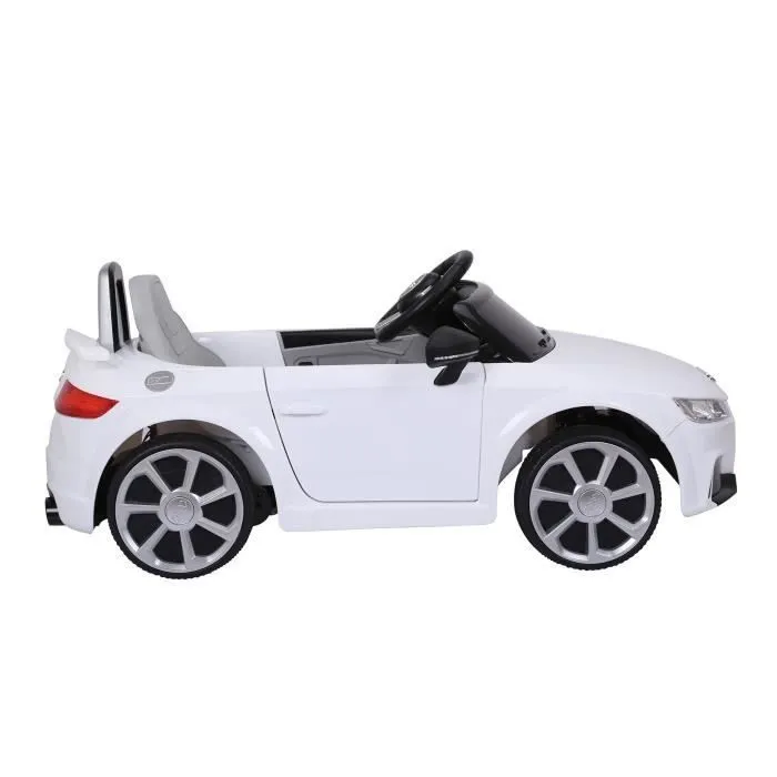 Audi TT RS Voiture Electrique (2 x 25W) pour Enfant Blanc, 103 x 62 x 44 cm - Marche avant et arrière, Phares fonctionnels, Musique,-1