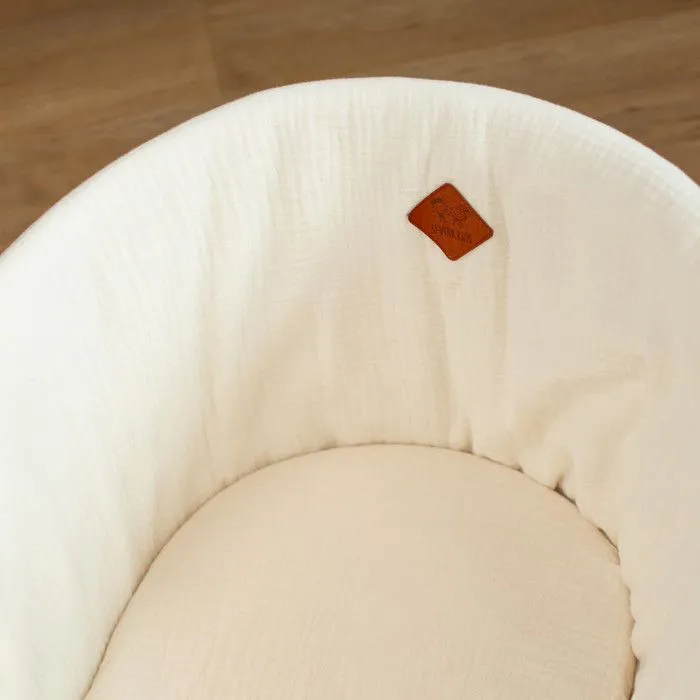 Couffin bébé avec Matelas Habillage et Drap Housse  Écru Taille Unique-2