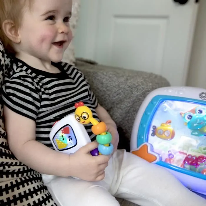 BABY EINSTEIN Veilleuse - Rêves marins - Réglage 25 min lumière, son, musique ou bruit de l’océan, attache lit, télécommande-5