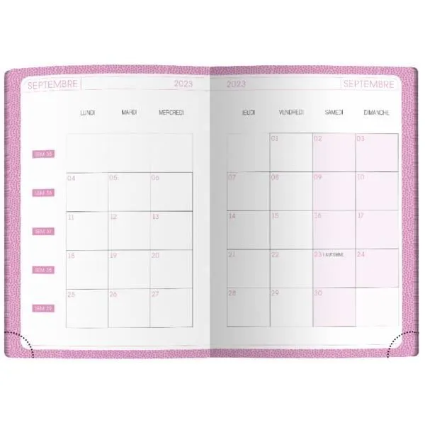 Agenda scolaire - Jaune citron - 2023/2024 - 1 page par jour - Couverture souple - Coins détachables-2