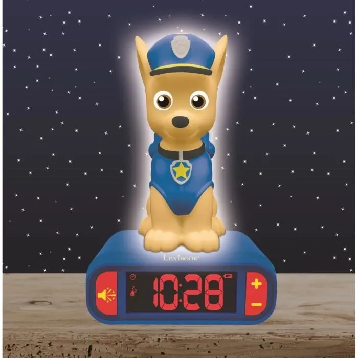 Réveil veilleuse digital LEXIBOOK - Pat' Patrouille - Chase 3D lumineux et sonore - Bleu - Enfant-1