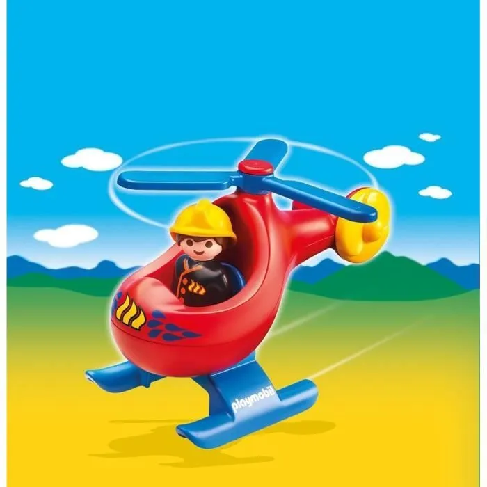 Jouet - PLAYMOBIL - Pompier avec Hélicoptère - Mixte - A partir de 18 mois-1