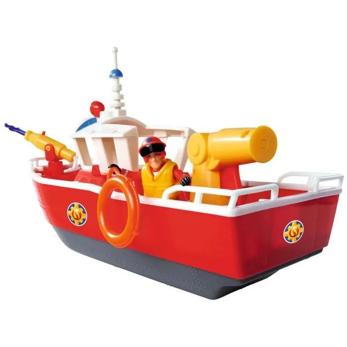 Jouet - SIMBA - Titan Water Guard Boat - Bateau de pompier avec figurine et accessoires - Rouge et blanc-3