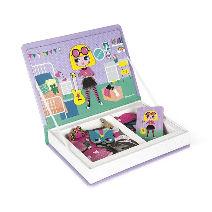 Jeu éducatif magnétique en carton - JANOD - Magnéti'book déguisements fille - Violet - 1 joueur ou plus - Enfant-2