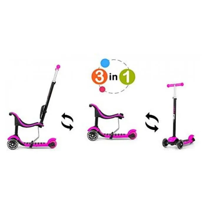 Trottinette - MILLY MALLY - Little Star 3-en-1 - Rose - Aluminium - 57x27x100cm - 24 mois - 50 kg - 3 roues-2