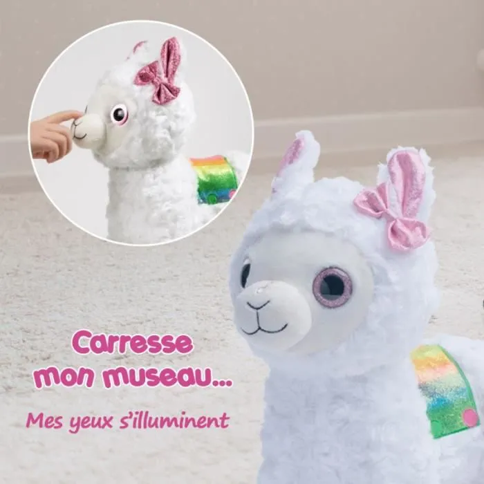 Peluche interactive - Popy le Lama - Blanc - 30cm - Jouet interactif-2