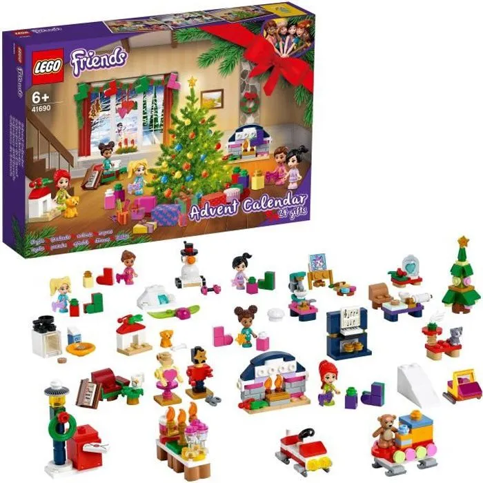 LEGO® 41690 Friends Calendrier de l’Avent 2021, Mini-Jouets de Construction pour Enfants dès 6 Ans, avec 5 Micro-Poupées-0