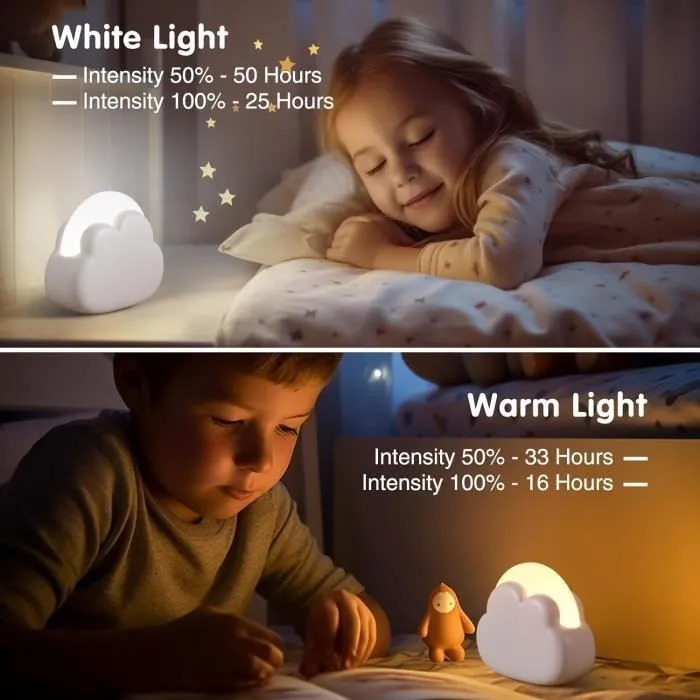 Diboniur Veilleuse Nomade Portable,Veilleuse Nuage Rechargeable pour Allaitement,Veilleuse Bébé Lampe Chevet Enfant,Lumière Décor-3