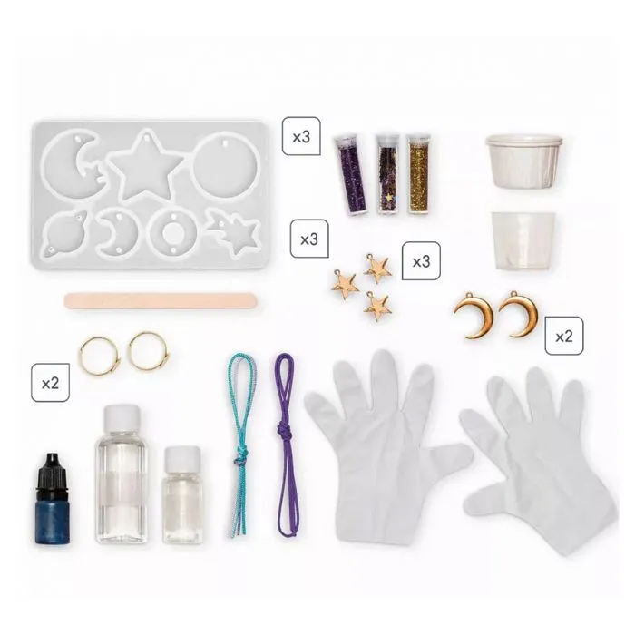 Kit Loisir Créatif Enfant JANOD - Les Ateliers Bijoux - 14 Bijoux Résine Galaxy À Créer-2
