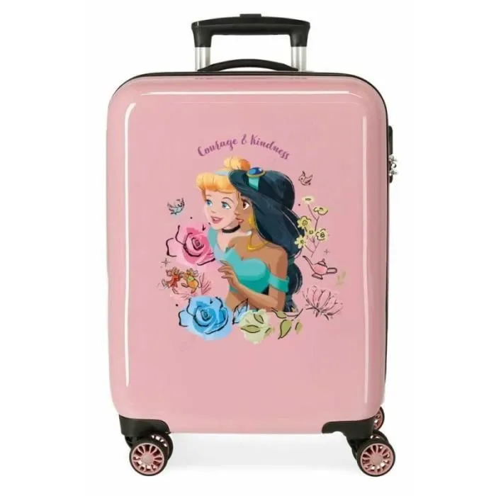 Valise enfant - Disney - Princesses 'Courage & Kindness' - 55 x 38 x 20 cm - Rose - 4 roues-0