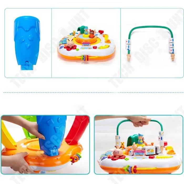 TD® Jouets éducatifs pour enfants Table de jeu de blocs de construction de train ferroviaire Table d'apprentissage multifonctionnell-3