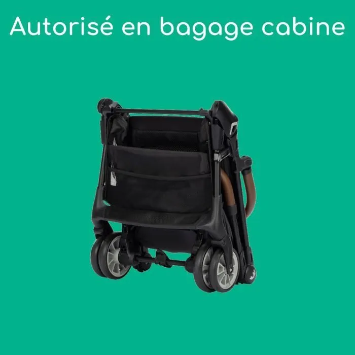 BEBECONFORT Poussette cabine Zephir, 1ère âge, ultra compacte, pliage facile, naissance à 4 ans, jusqu'à 22 kg Mineral Graphite-1