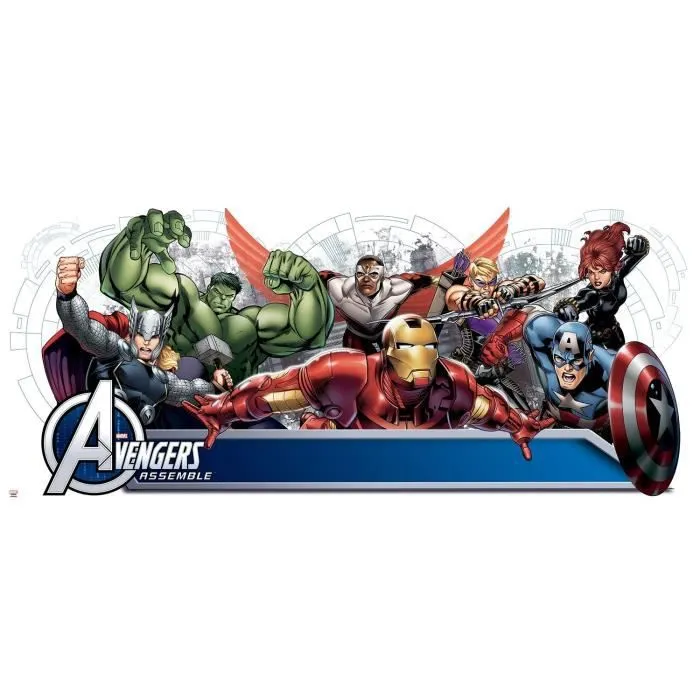 Stickers - Marvel - Avengers - Personnalisable - H42 x L99cm - Décoration murale enfant-1