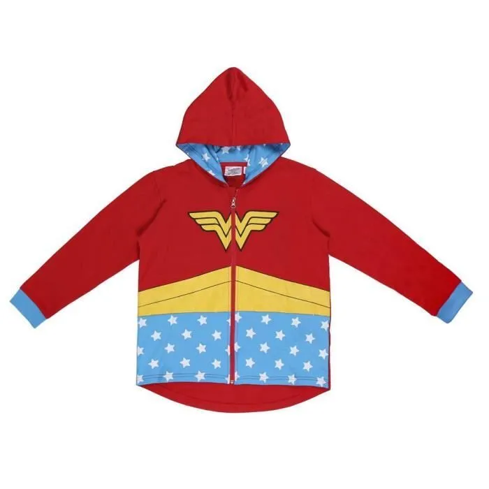 Sweatshirt à capuche coton brossé enfant Cerda Wonder Woman - red - 12 ans-0