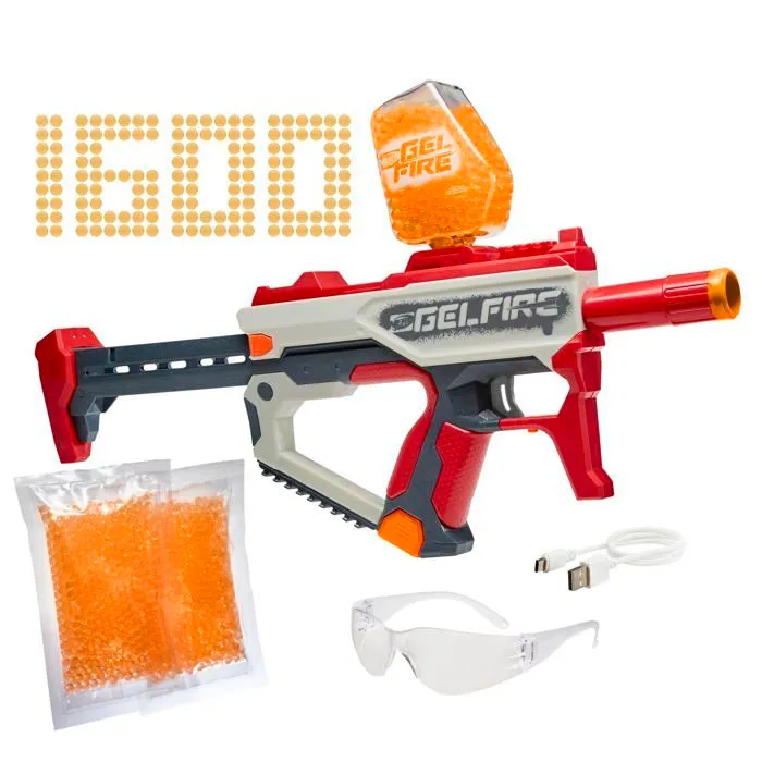Nerf Pro Gelfire Mythic Blaster 1600 Boules de Gelfire Hydrate Magazine a Billes pour 800 Boules avec Batterie et Lunettes-0