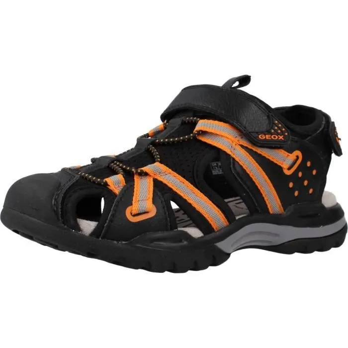 Sandale Enfant - GEOX - Borealis - Cuir Noir/DK Rouge - Scratch - Confort Exceptionnel-0