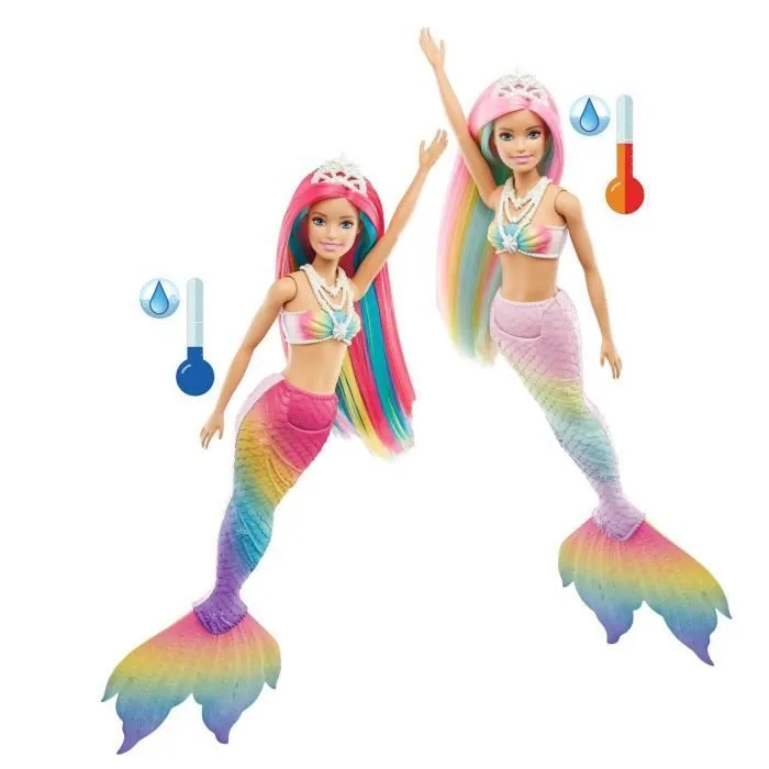 Barbie - Sirène Magique Arc-en-Ciel - Poupée - Dès 3 ans-1