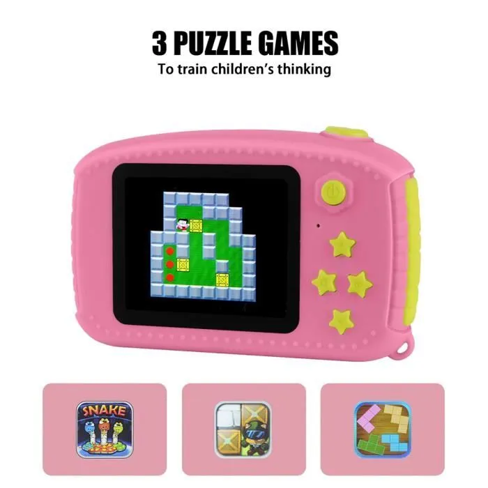 Appareil photo numérique pour enfants - SURENHAP - 12MP - Vidéo HD 1080P - Carte micro SD 64Go - Rose-1