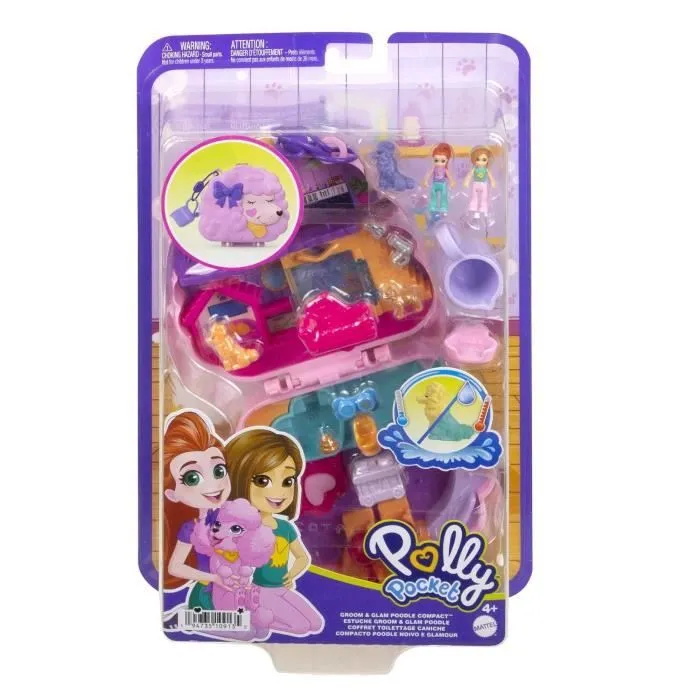 Polly Pocket-Coffret Toilettage Caniche 2 figurines et 12 accessoires HKV35-3