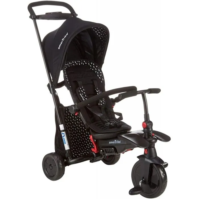 Tricycle évolutif pliable SmarTfold 600S - SMARTRIKE - Noir - 3 roues - Habillage rembourré amovible et lavable-0