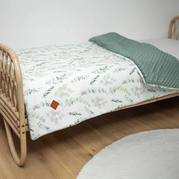 Couverture réversible en minky Eucalyptus 100x150 cm Vert-4