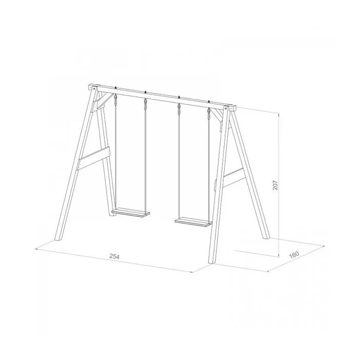 AXI Portique en Bois FSC Marron / Blanc avec 2 Balançoires Enfant | Balançoire pour l’extérieur / le jardin 2 agrès-2