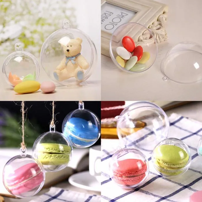 Boule de noel - decoration de sapin Uten Lot de 20 Boules de Noel Transparentes a remplir 5 cm-3