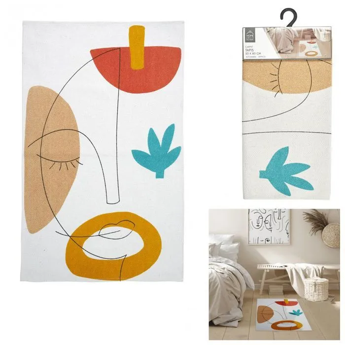 Tapis imprimé - Arty - 50 x 80 cm - Coton - Blanc - Moderne-5
