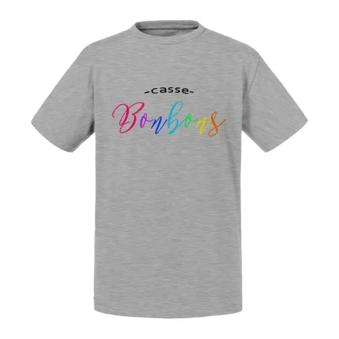 T-shirt Enfant Gris Casse Bonbons Humour Drole Penible-0