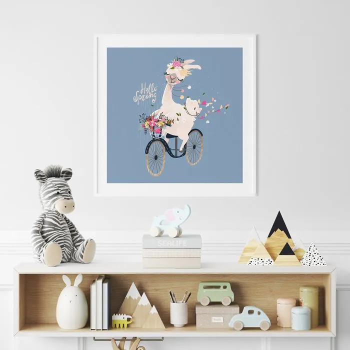 Poster / Affiche carrée Enfants - Lama Hello Spring 3617680327029 - 20x20 cm-0