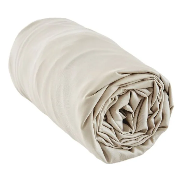 Drap housse "Salomé" Viscose de bambou 120 fils/cm² toutes dimensions - Salomé Pampa - 140 x 190 cm bonnet de 30 cm-1