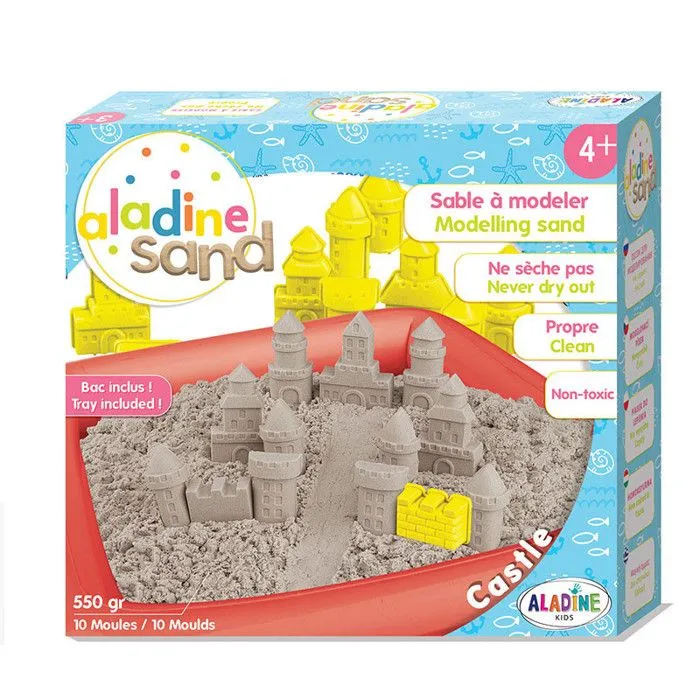 Kit créatif - Sable Magique - Château - 550 g - Non-toxique - Beige - Pour enfants à partir de 3 ans-0