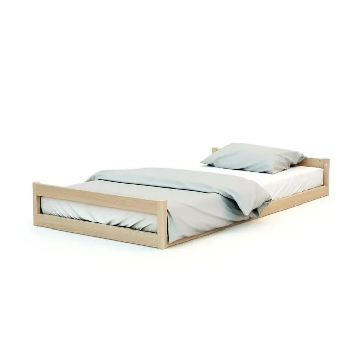 AT4 - Lit bébé évolutif 70x140 CONFORT en bois - Hêtre Verni-2