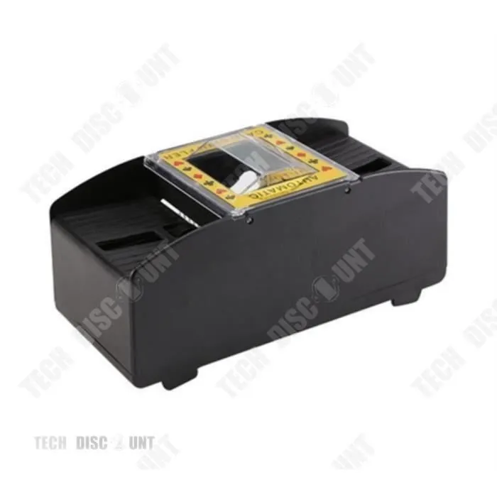 Mélangeur de carte automatique Tech Discount - Noir - Pour jeux de cartes - Compact et pratique-1