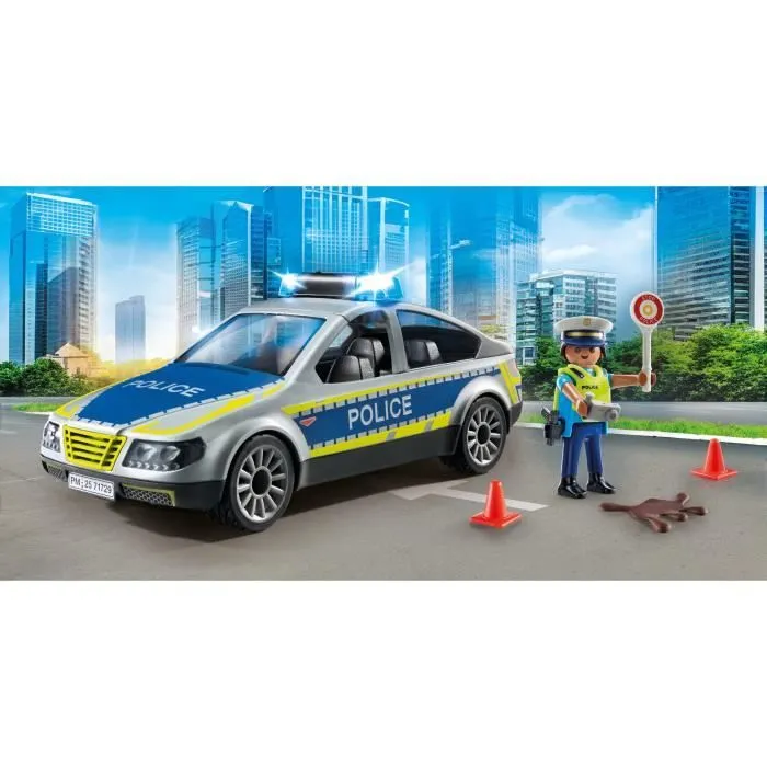 PLAYMOBIL 71729 Voiture police avec sirène et gyrophare, Action Heroes, Les policiers, 24 pièces, Dès 4 ans-1