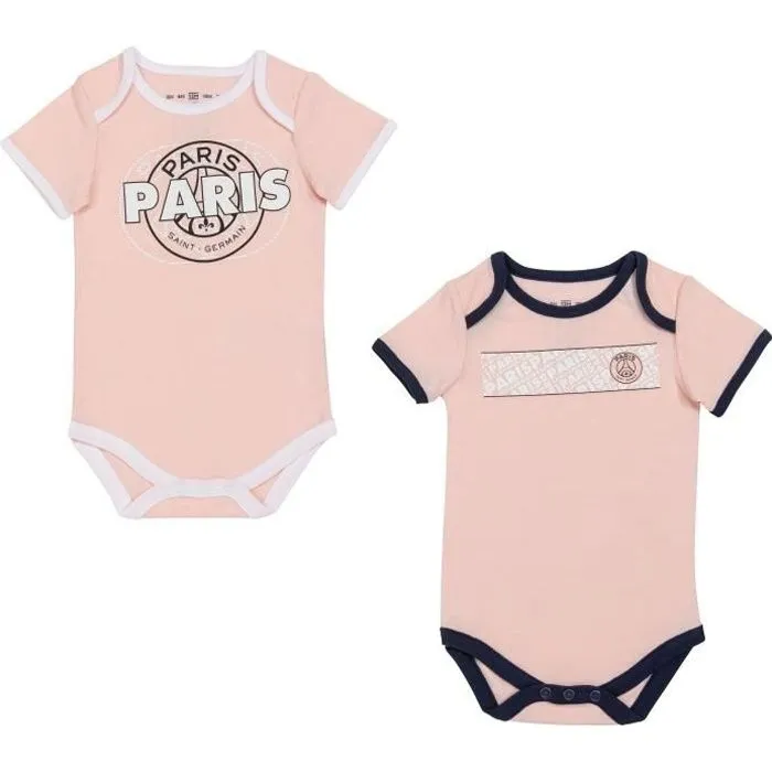 2 x body bébé fille PSG - Collection officielle PARIS SAINT GERMAIN-0