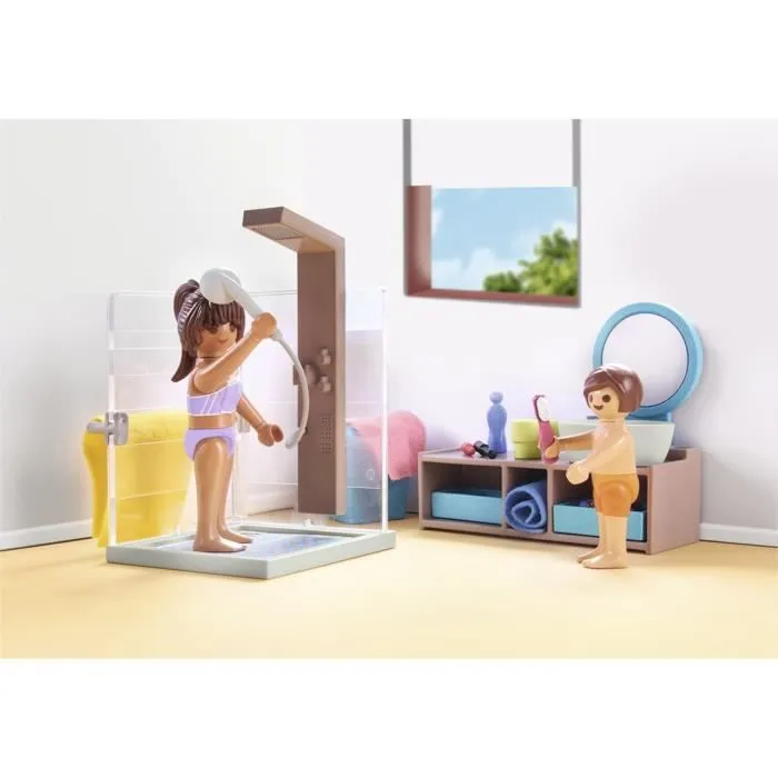PLAYMOBIL 71611 Salle de bains avec douche et baignoire, My Life, Maison d'architecte, 55 pièces, Dès 4 ans-2