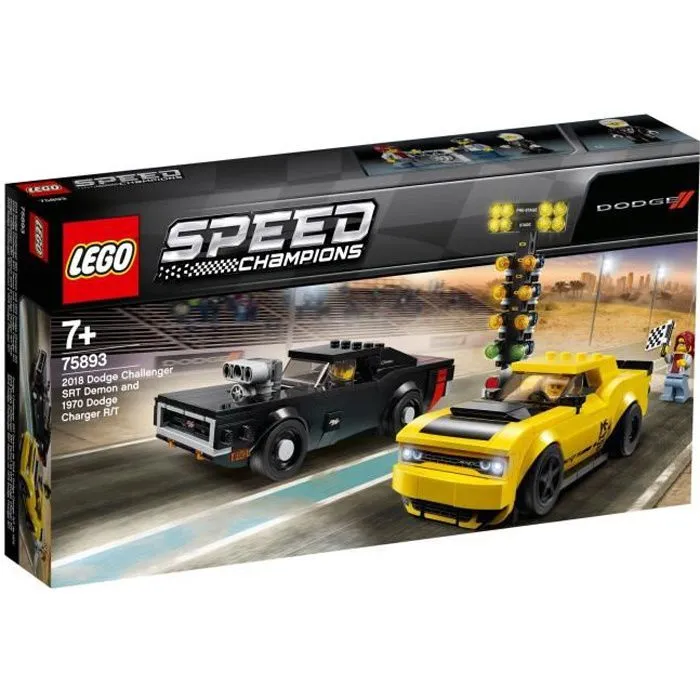 LEGO® Speed Champions 75893 - Dodge Challenger Srt demon 2018 et Dodge Charger R/T 1970 - Jeu de construction-0