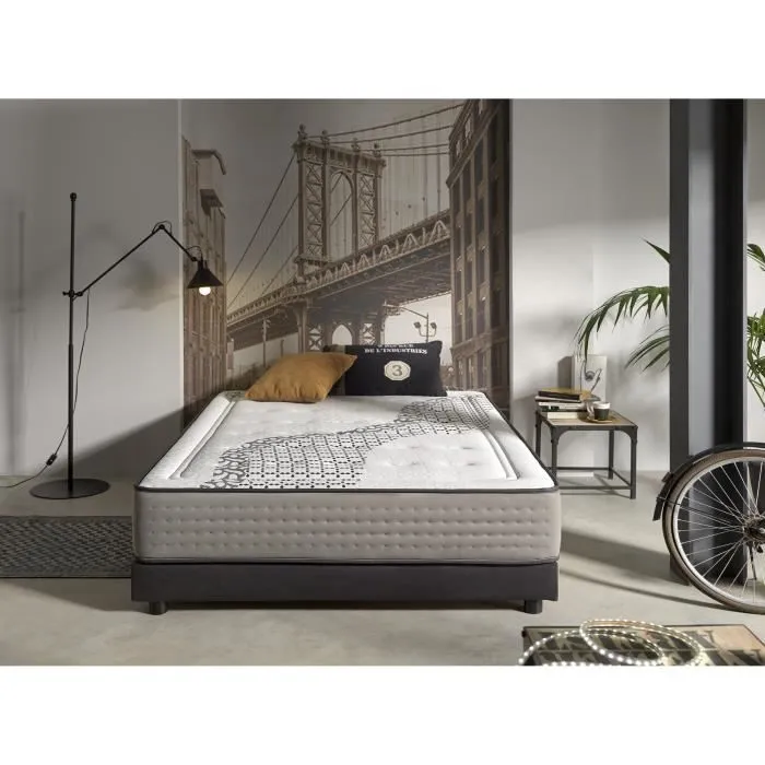 Matelas 90x200 cm Brooklyn Paradise epaisseur 24 cm ± 2 Anti-acariens Respirant. ECCOX-1