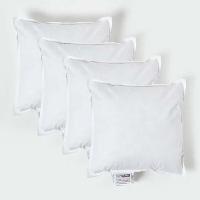 Coussin de garnissage - HOMESCAPES - 30x30 cm - Plumes de canard - Coton - Lot de 4-0
