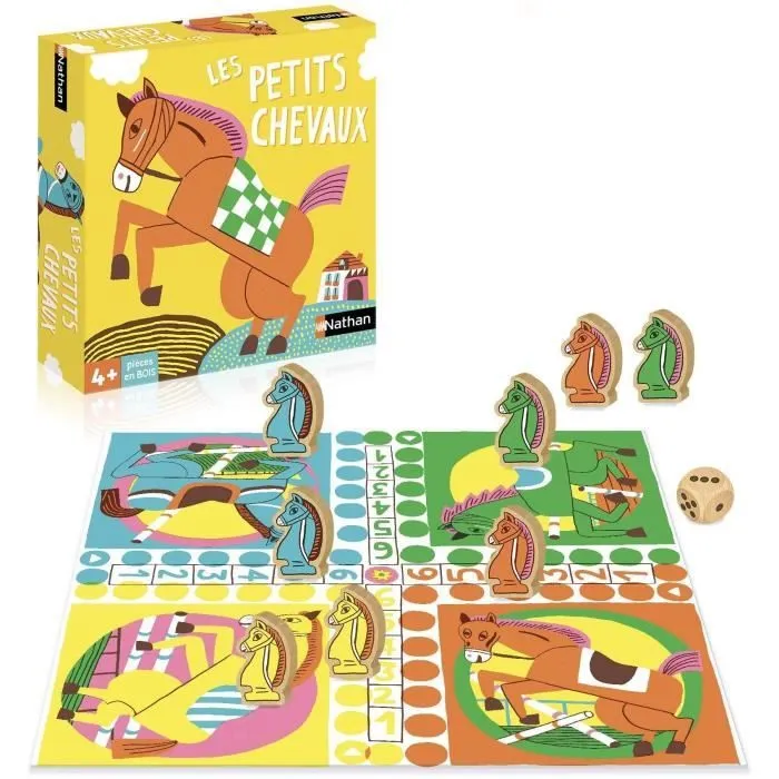 Jeu de société - NATHAN - Jeu des petits chevaux - Grand classique, illustrations originales-0
