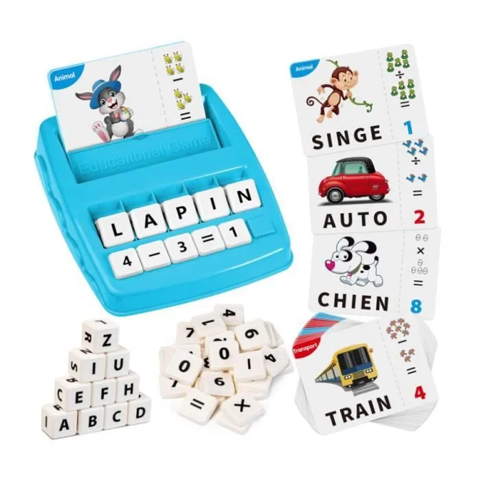 Jeux de Société - Non spécifié - Lettre Scrabble - Éducatif 2 en 1 - Pour enfants 3-8 ans - Bleu Clair-0