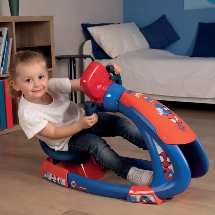 Smoby - Spidey - V8 Driver - Simulateur de conduite pour enfant - Siège ajustable - Sons et lumières - Piles non incluses-3