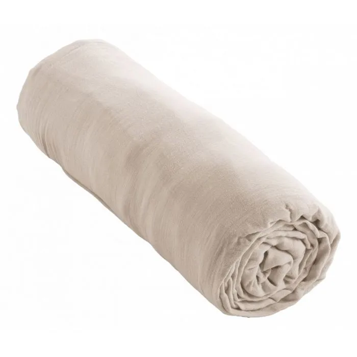 Drap housse "Gaïa" toutes dimensions "Gaze de Coton" - Gaïa Pampa - 140 x 190 cm bonnet de 30 cm-1