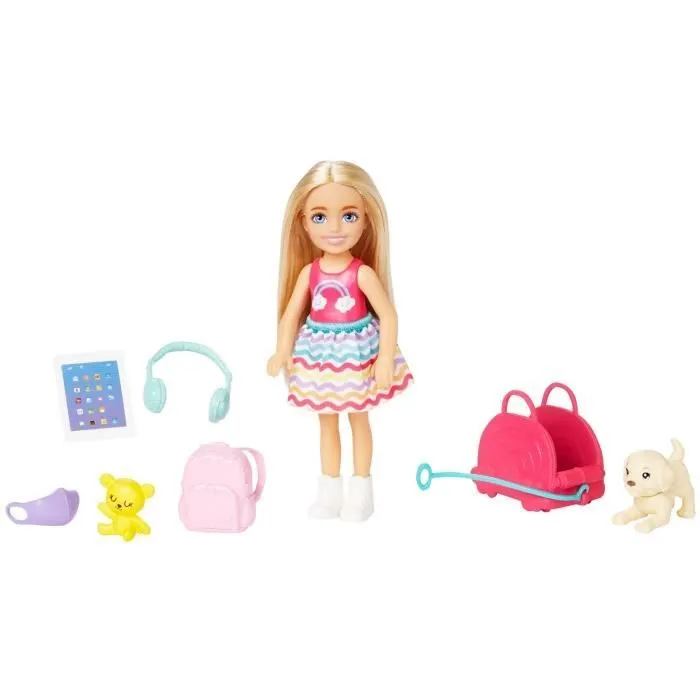 Barbie®-Chelsea en Voyage-Coffret avec chiot et accessoires HJY17-6